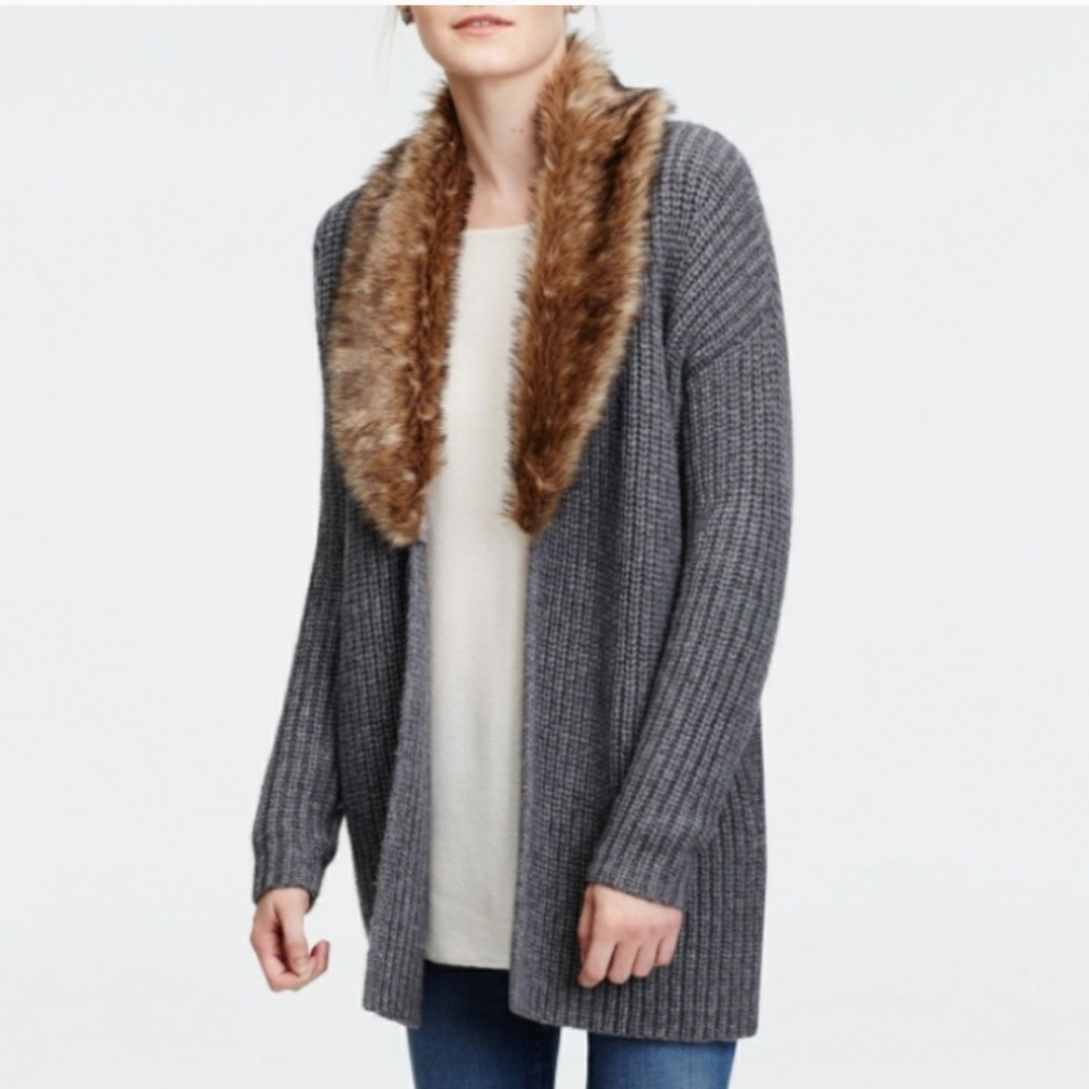 Ann Taylor Faux Collar Sweater Coat